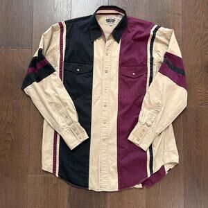 Vintage Cumberland Outfitters Western Cowboy Colour Block Shirt XL